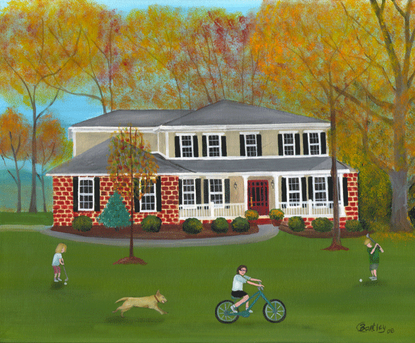 McCartney Daughter's House Folk Art Painting