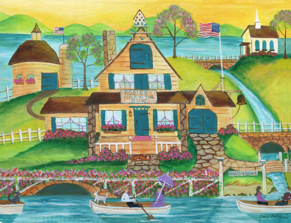 Rosies Place in the Sun Original  Folk Art Painting SOLD