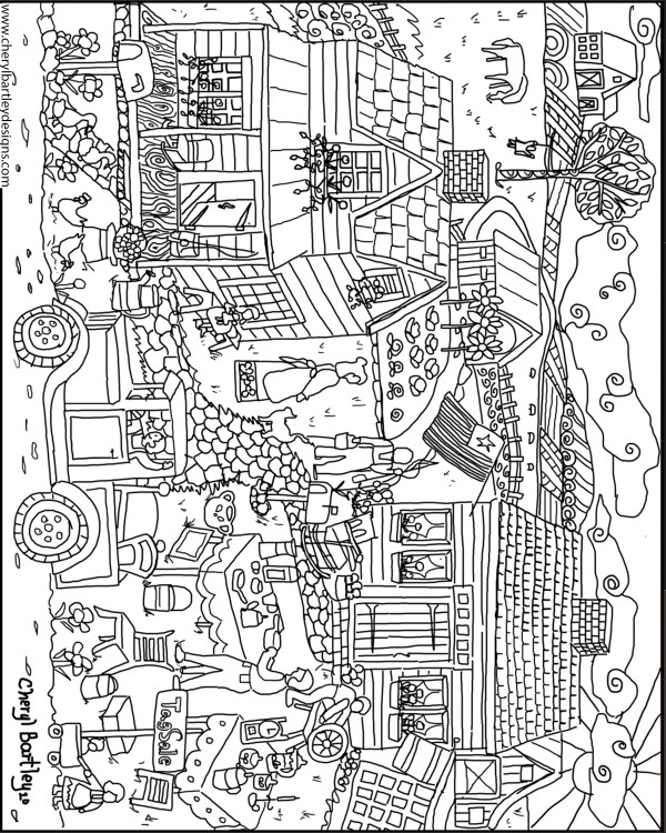 Country Tag Sale FREE Coloring Craft Outline