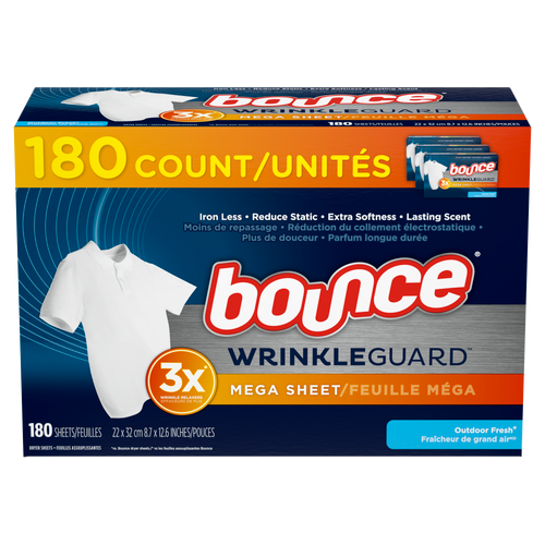 Bounce WrinkleGuard Dryer Sheets 180ct