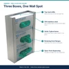Triple Stainless Steel Glove Box Holder & Dispenser