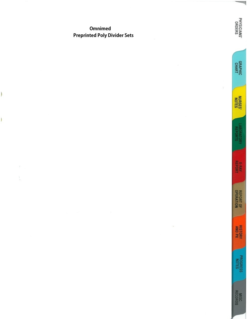Poly Medical Chart Dividers