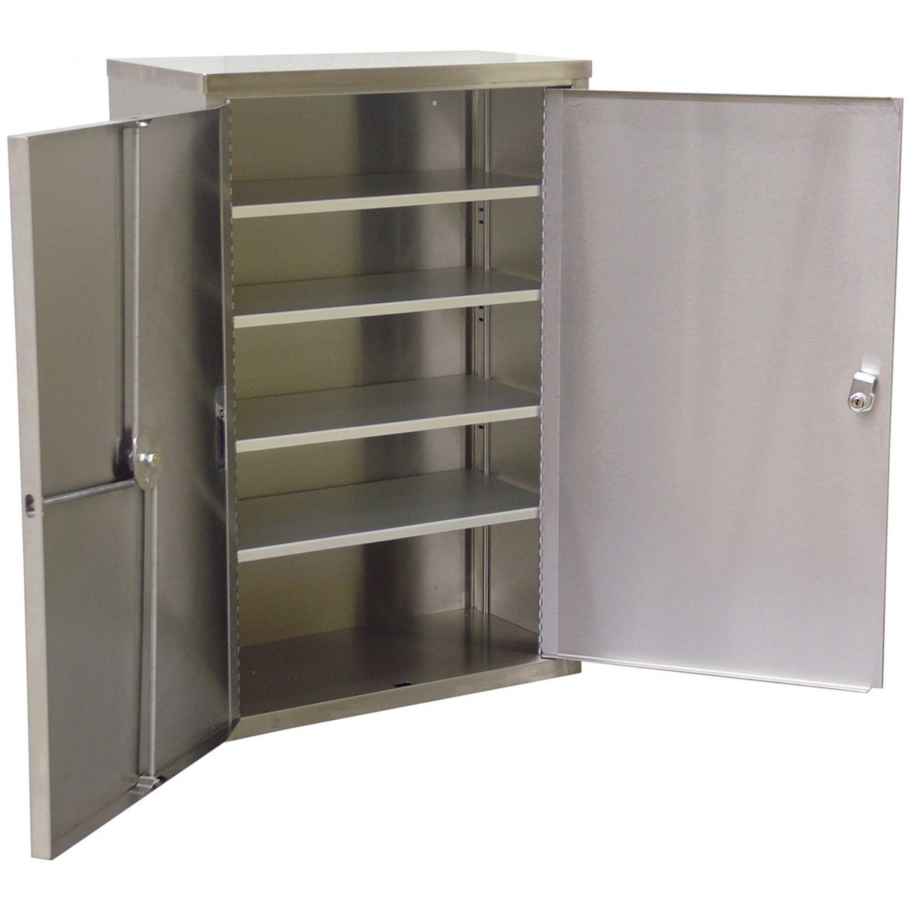 Double Door Narcotic Cabinet With 4 Shelves Open