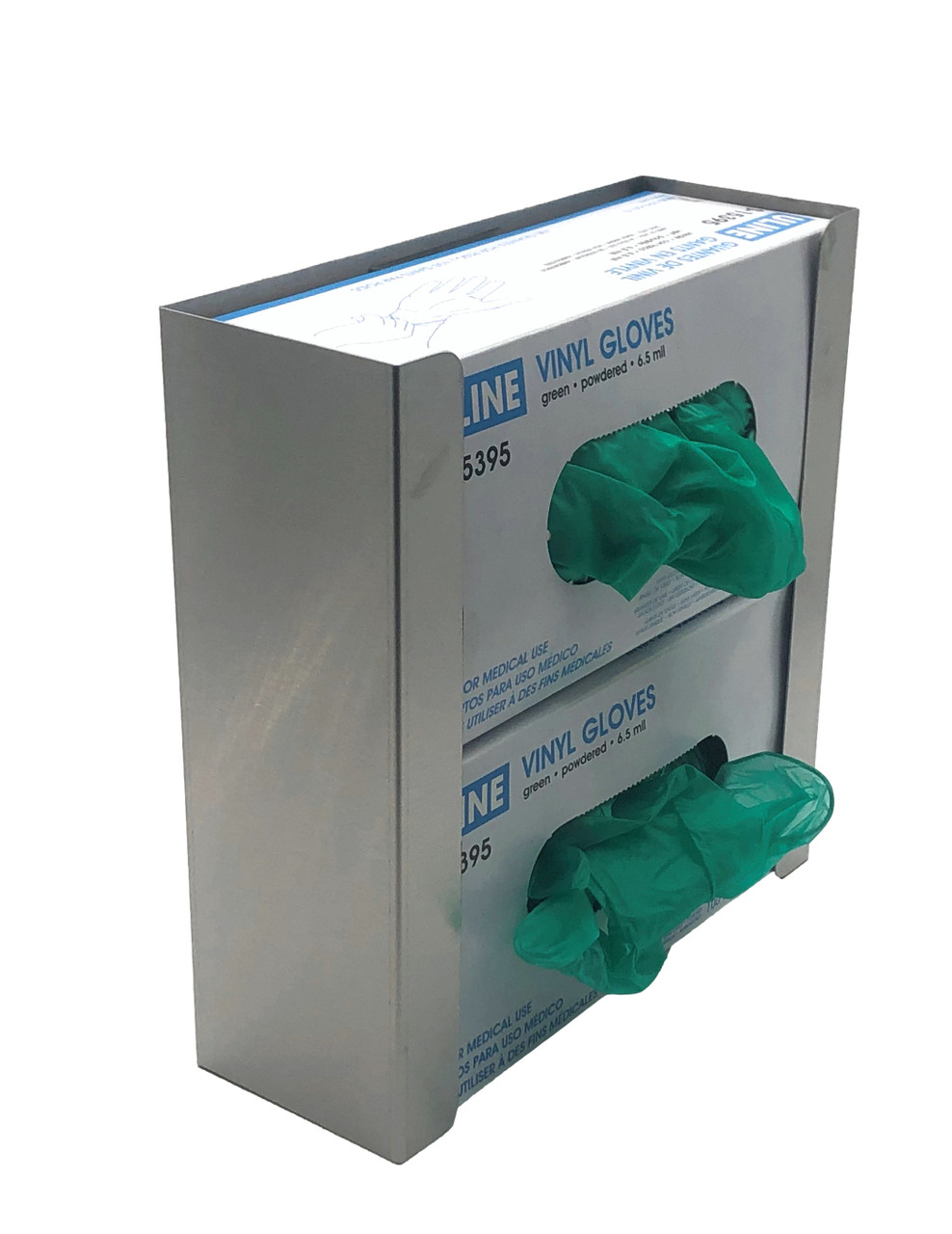 Stainless Steel Double Glove Box Holder & Dispenser