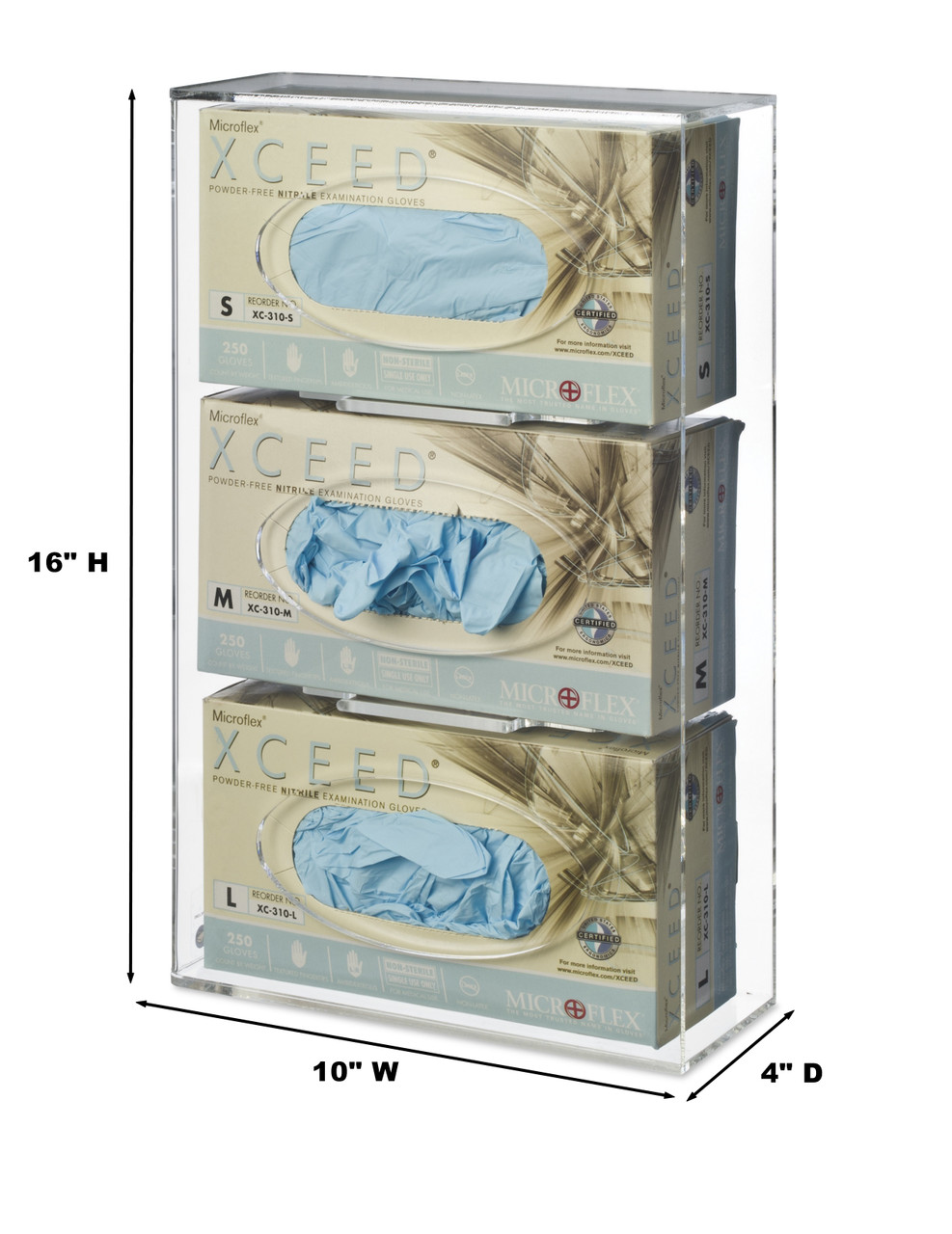 Triple Clear Acrylic Glove Box Holder | Shop Medical Equipment