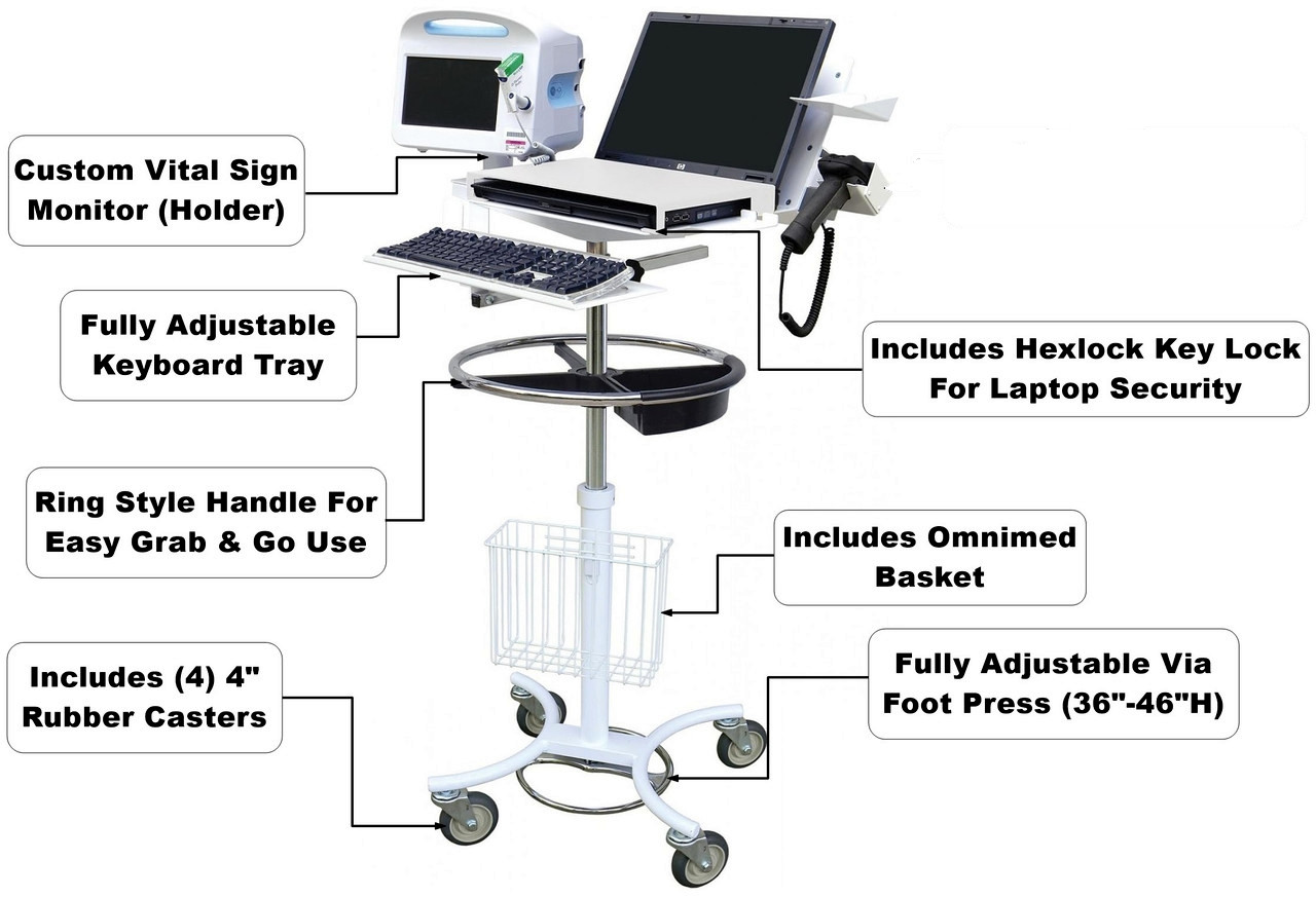 Laptop & Vital Signs EMS Mobile Stand (350750)