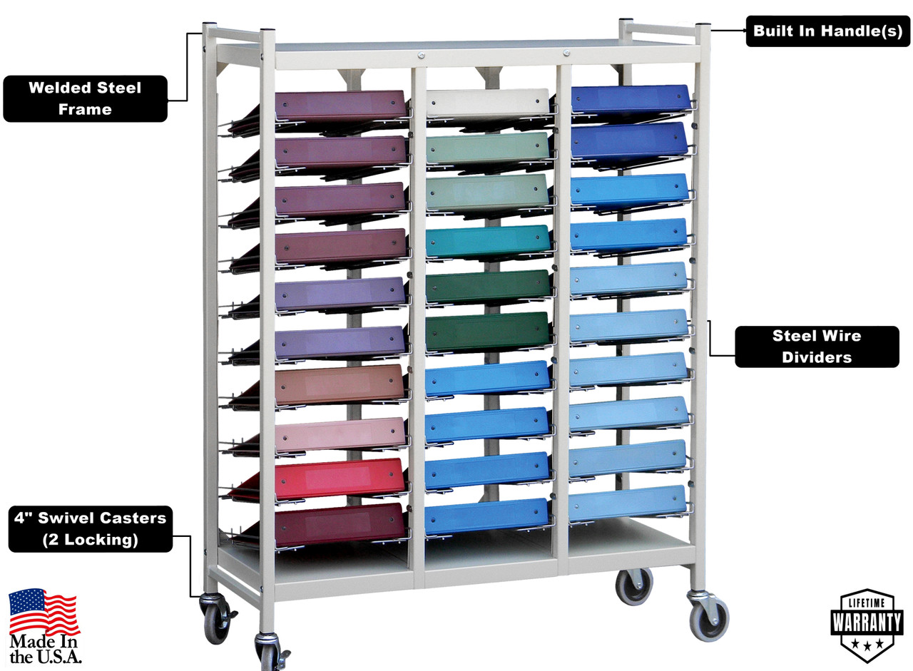 Horizontal Open Chart Rack (8-60 Binder Capacity) - Omnimed