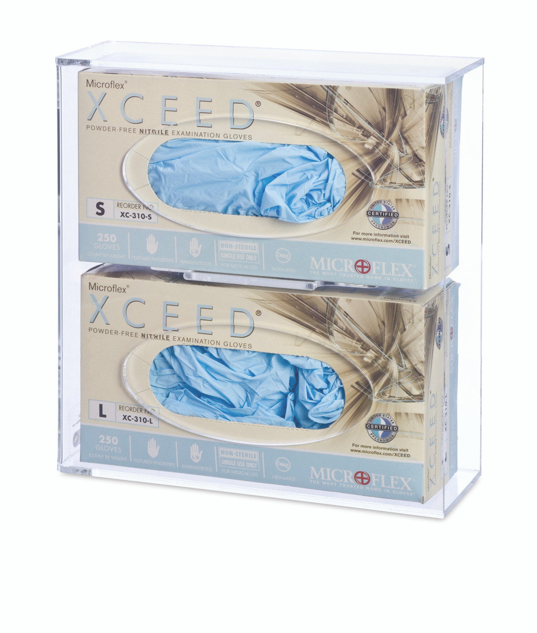 Clear Double Deluxe Acylic Glove Dispenser | Omnimed