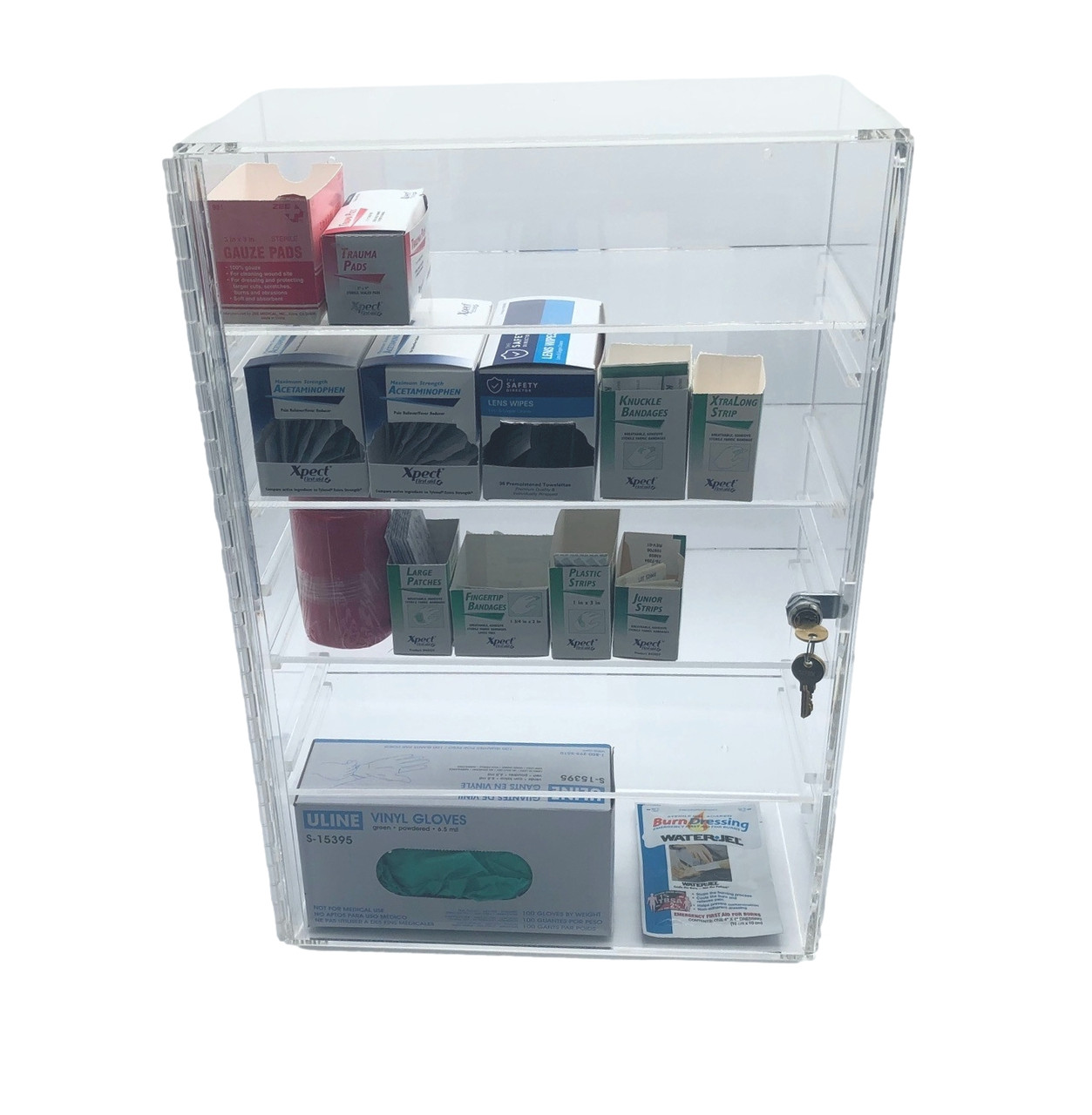 Kiyomi/4 Transparent Utility Cabinet with 4 Shelves