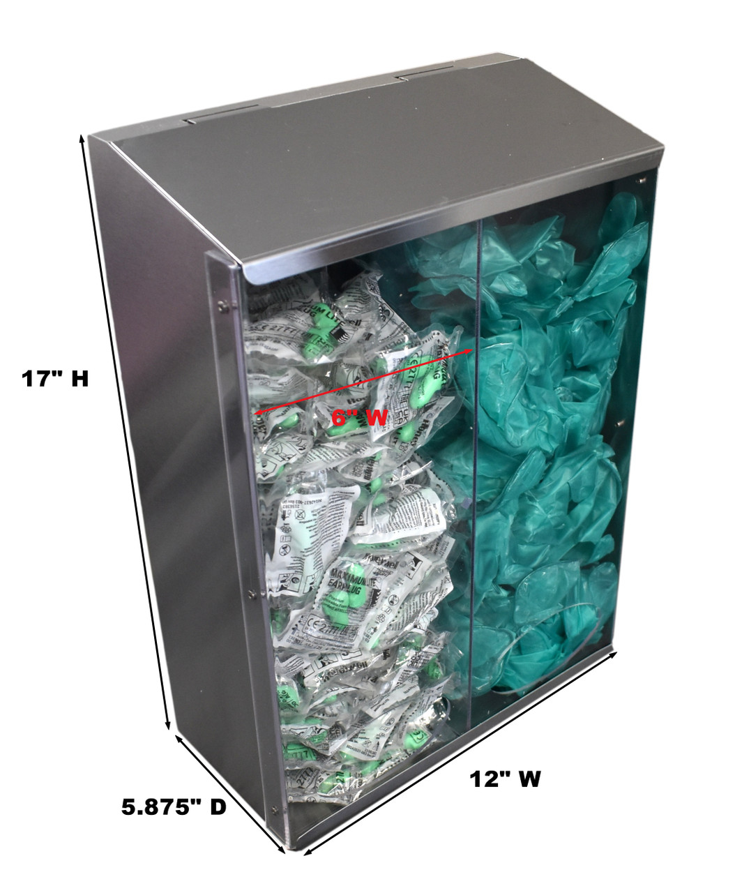 Composite Bulk Dispenser, 2 Compartments (Dimensions)