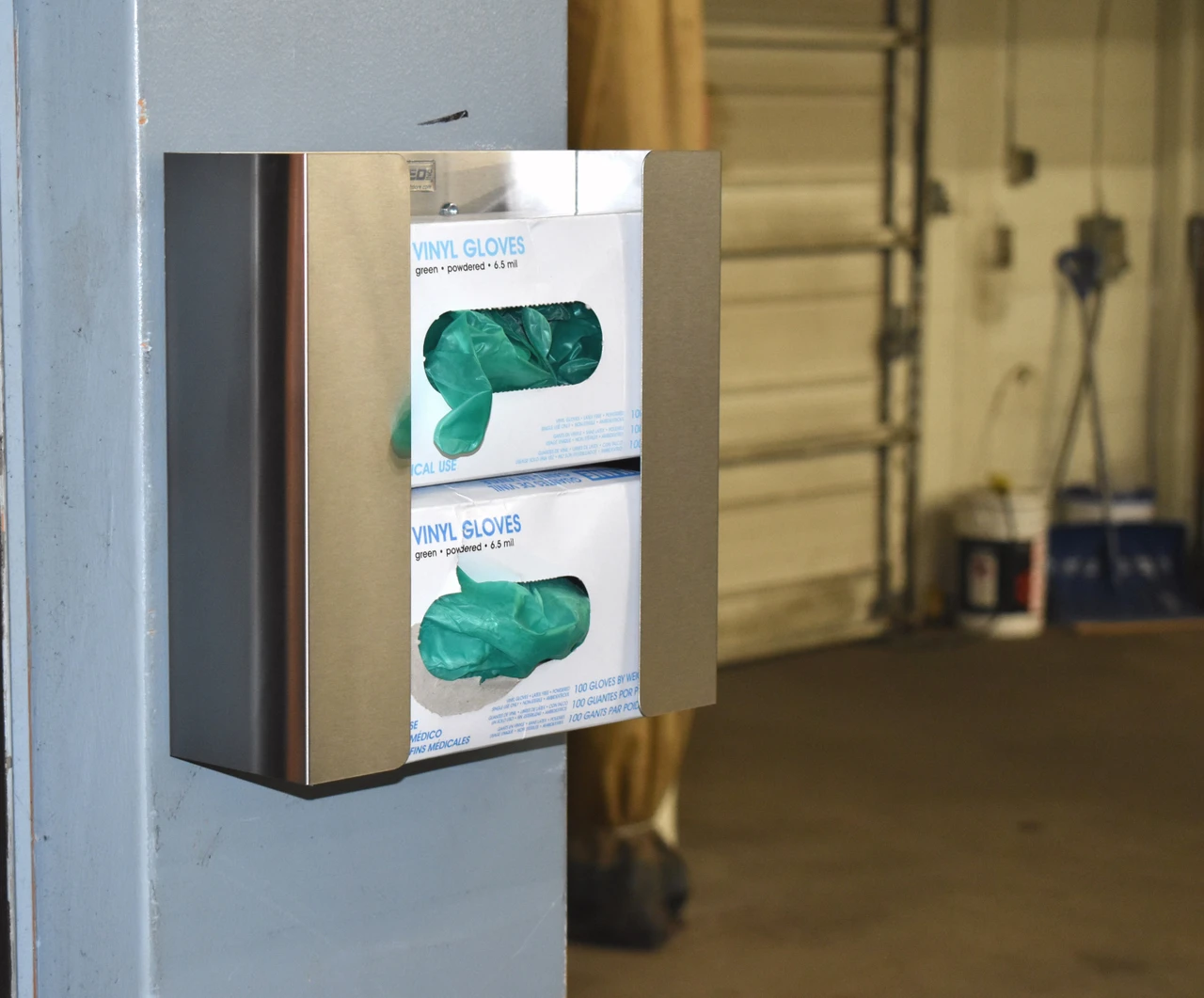 Magnetic Double Stainless Steel Glove Box Holder & Dispenser