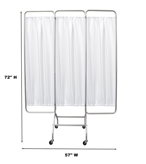 Mobile 3 Room Divider with Wheels Dimensions