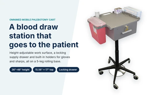 Mobile Phlebotomy Cart & Blood Draw Workstation