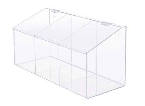 Acrylic Bulk Dispenser (3 Compartments) Clear - Omnimed
