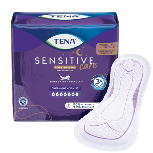Bladder Control Pad TENA Sensitive Care Extra Coverage 16 Inch Length Heavy Absorbency Super Absorbent Core One Size Fits Most (CS)