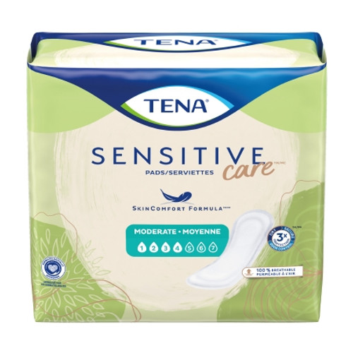 Bladder Control Pad TENA Sensitive Care Moderate 11 Inch Length Moderate Absorbency Dry-Fast Core* One Size Fits Most (BG)