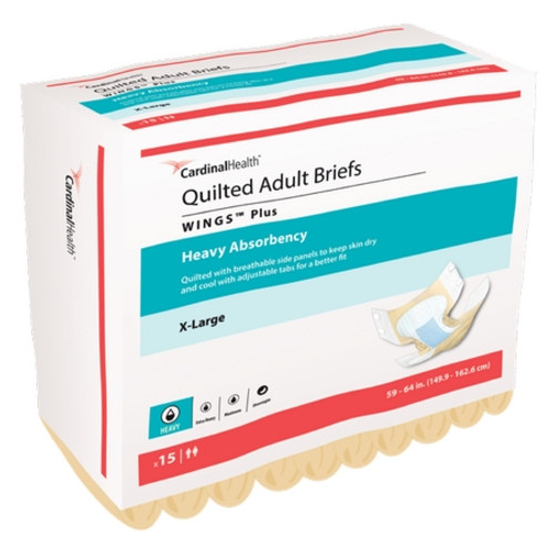 Unisex Adult Incontinence Brief Wings* Plus Quilted X-Large Disposable Heavy Absorbency (CS)