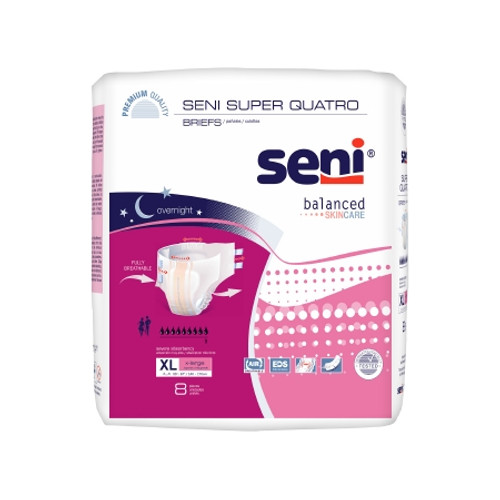 Unisex Adult Incontinence Brief Seni Super Quatro X-Large Disposable Heavy Absorbency (CS)