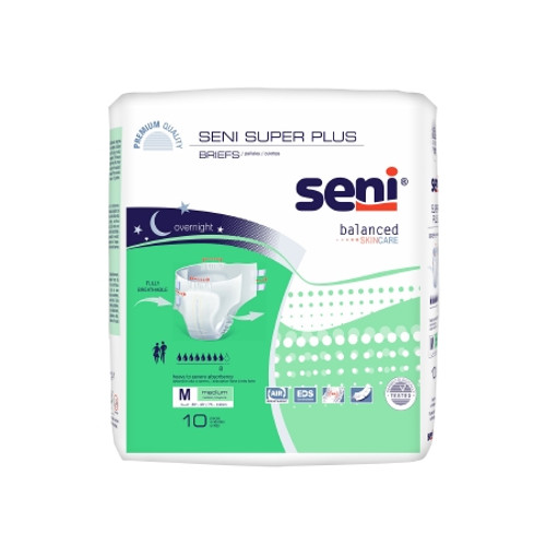 Unisex Adult Incontinence Brief Seni Super Plus Medium Disposable Heavy Absorbency (PK) S-ME10-BP1