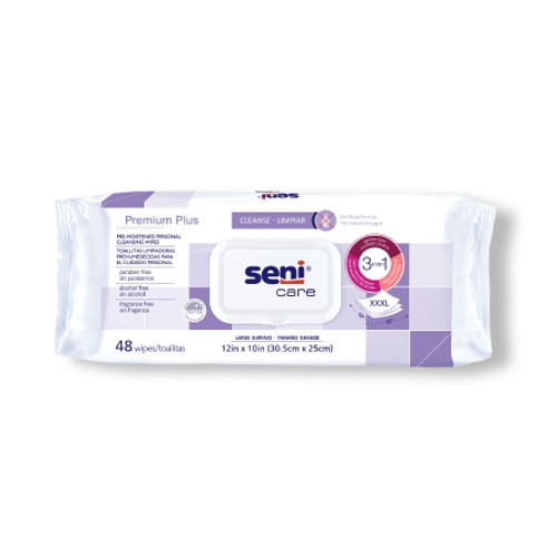 Personal Cleansing Wipe Seni Care Soft Pack Unscented 48 Count (CS)