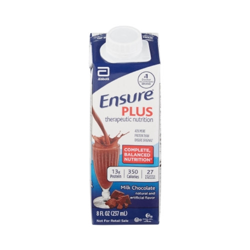 Oral Supplement Ensure? Plus Therapeutic Nutrition Milk Chocolate Flavor Liquid 8 oz. Reclosable Carton (EA)