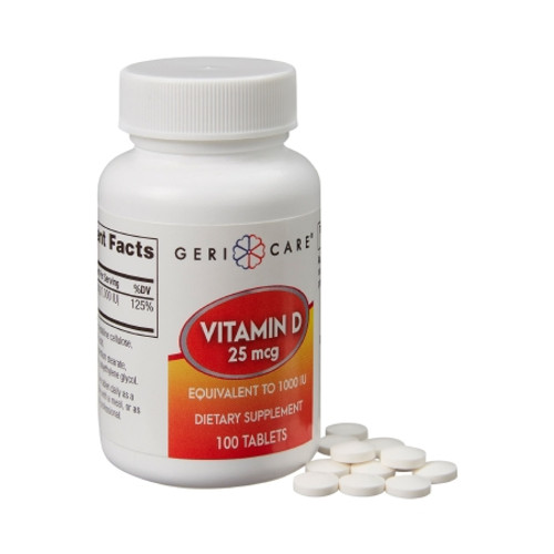 Vitamin Supplement Geri-Care? Vitamin D3 1,000 IU Strength Tablet 100 per Bottle (BT)