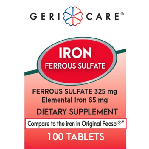 Mineral Supplement Geri-Care? Iron 325 mg Strength Tablet 100 per Bottle (BT)