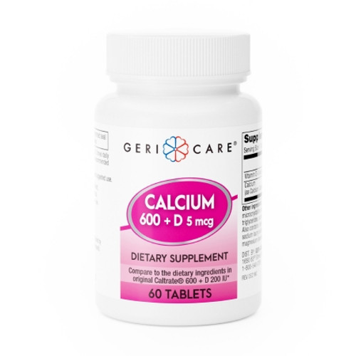 Joint Health Supplement Geri-Care? Vitamin D3 / Calcium Carbonate 200 IU - 600 mg Strength Tablet 60 per Bottle (BT)
