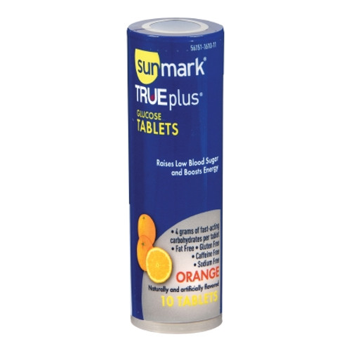 Glucose Supplement sunmark? TRUEplus* 10 per Bottle Chewable Tablet Orange Flavor (CT)