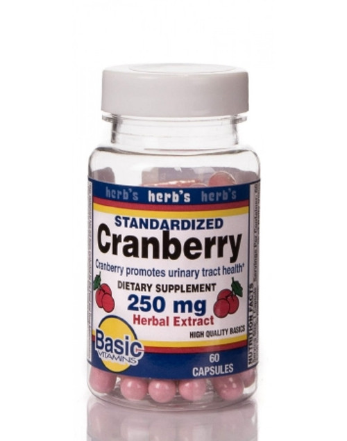 Dietary Supplement Cranberry Extract 250 mg - 30% Strength Capsule 60 per Bottle (BT)