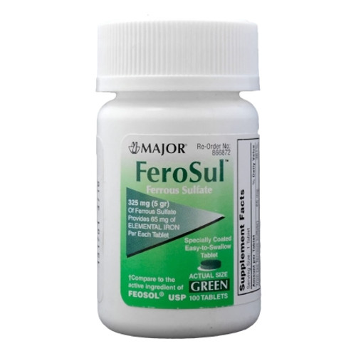 Mineral Supplement FeroSul? Iron 325 mg Strength Tablet 100 per Bottle (BT)