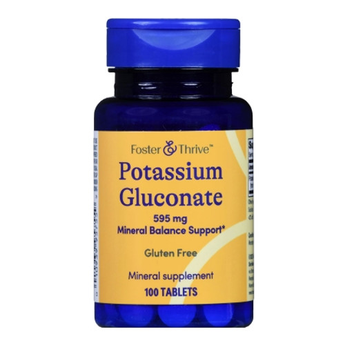 Dietary Supplement Foster  Thrive* Potassium Gluconate 595 mg Strength Tablet 100 per Bottle (BT)