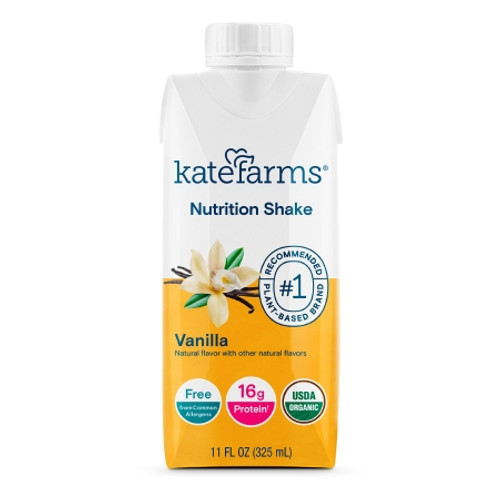 Oral Supplement Kate Farms Nutrition Shake Vanilla Flavor Liquid 11 oz. Carton (EA)