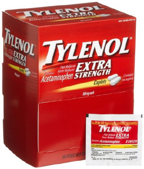 Pain Relief Tylenol? 500 mg Strength Acetaminophen Caplet 50 per Box (CS)