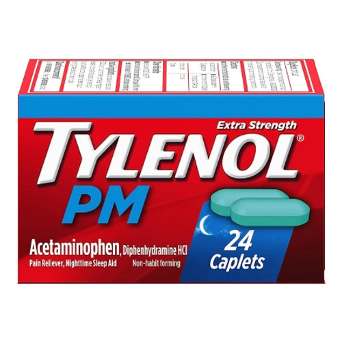 Night Time Pain Relief Tylenol? PM 500 mg - 25 mg Strength Acetaminophen Capsule (BT)