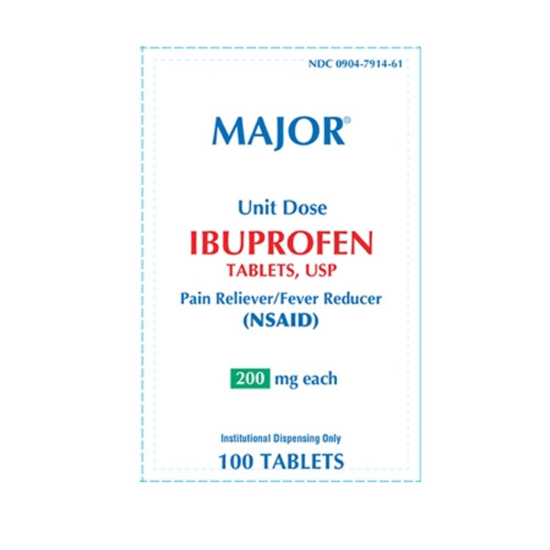 Pain Relief Major? 200 mg Strength Ibuprofen Unit Dose Tablet 100 per Box (BX)