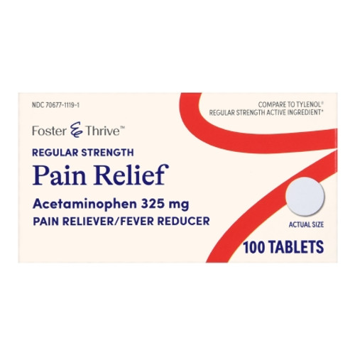 Pain Relief Foster  Thrive* 325 mg Strength Acetaminophen Tablet 100 per Bottle (BT)