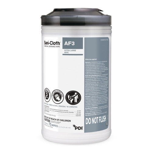 Surface Disinfectant Cleaner Sani-Cloth? AF3 Premoistened Germicidal Manual Pull Wipe 75 Count Canister Mild Scent NonSterile (CS)