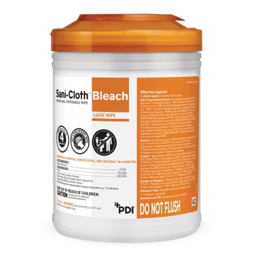 Surface Disinfectant Cleaner Sani-Cloth? Bleach Premoistened Germicidal Manual Pull Wipe 160 Count Canister Bleach Scent NonSterile (CS)