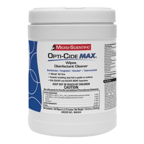 Surface Disinfectant Cleaner Opti-Cide? Max Premoistened Alcohol Based Manual Pull Wipe 160 Count Canister Alcohol Scent NonSterile (CT)