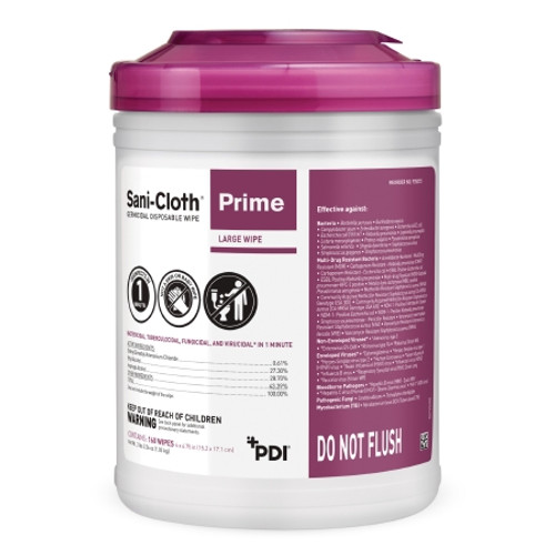 Surface Disinfectant Cleaner Sani-Cloth? Prime Premoistened Germicidal Manual Pull Wipe 160 Count Canister Alcohol Scent NonSterile (CS)