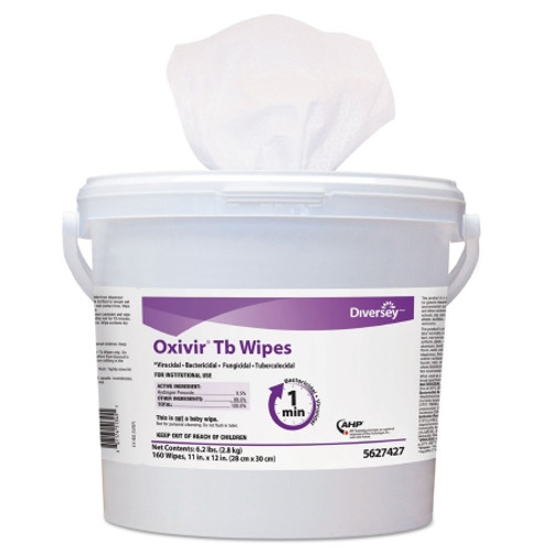 Surface Disinfectant Cleaner Diversey* Oxivir? Tb Premoistened Hydrogen Peroxide Based Manual Pull Wipe 160 Count Canister Unscented NonSterile (CT)