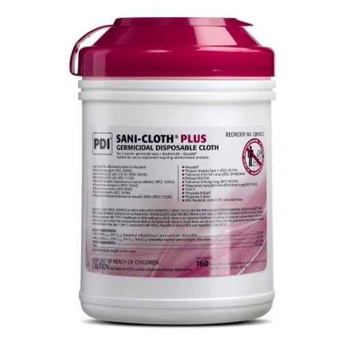 Surface Disinfectant Cleaner Sani-Cloth? Plus Premoistened Germicidal Manual Pull Wipe 160 Count Canister Alcohol Scent NonSterile (CS) Q89072