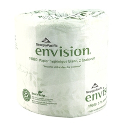 Toilet Tissue envision? White 2-Ply Standard Size Cored Roll 550 Sheets 3-4/5 X 4 Inch (RL)