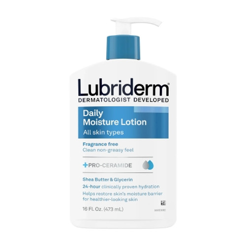 Hand and Body Moisturizer Lubriderm? 16 oz. Pump Bottle Unscented Lotion CHG Compatible (EA)