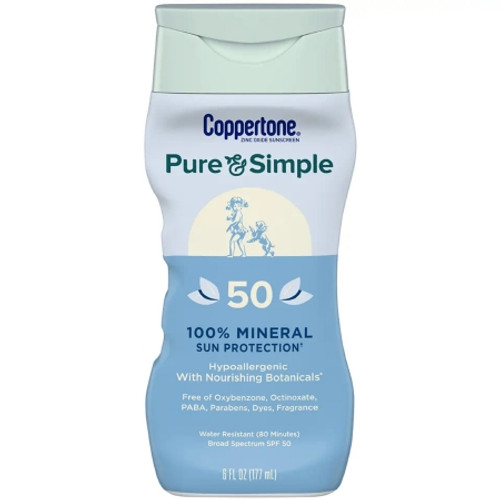 Sunscreen Coppertone? Pure and Simple SPF 50 Lotion 6 oz. Bottle (EA)
