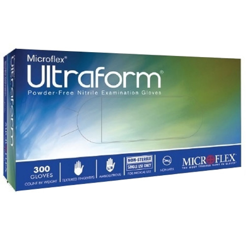 Exam Glove Ultraform? Medium NonSterile Nitrile Standard Cuff Length Textured Fingertips Blue Not Rated (BX)