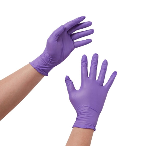 Exam Glove Purple Nitrile? Medium NonSterile Nitrile Standard Cuff Length Textured Fingertips Purple Chemo Tested (CS)