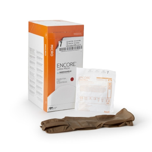 Surgical Glove ENCORE? Latex Micro Size 7 Sterile Latex Standard Cuff Length Micro-Textured Brown Chemo Tested (BX)