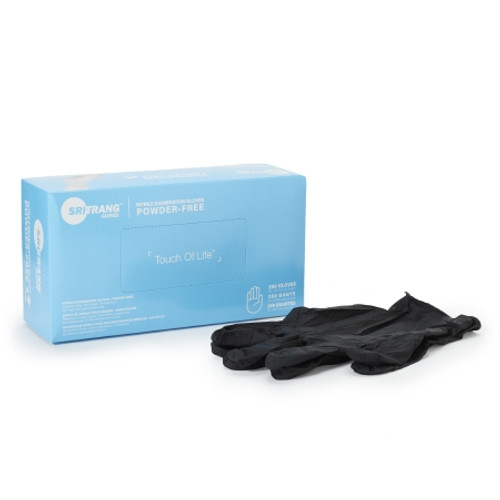 Exam Glove Touch of Life* X-Large NonSterile Nitrile Textured Fingertips Black Chemo Tested (BX)